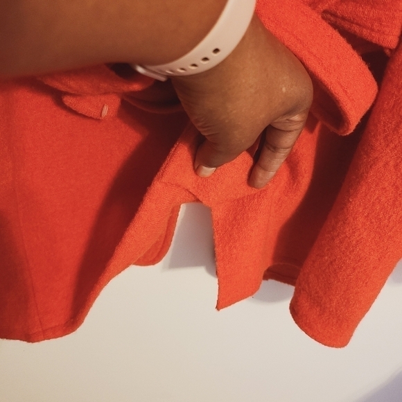 Anthropologie | Sparrow Women's Orange Wool Belted Jacket (Size Small) - Picture 15 of 16
